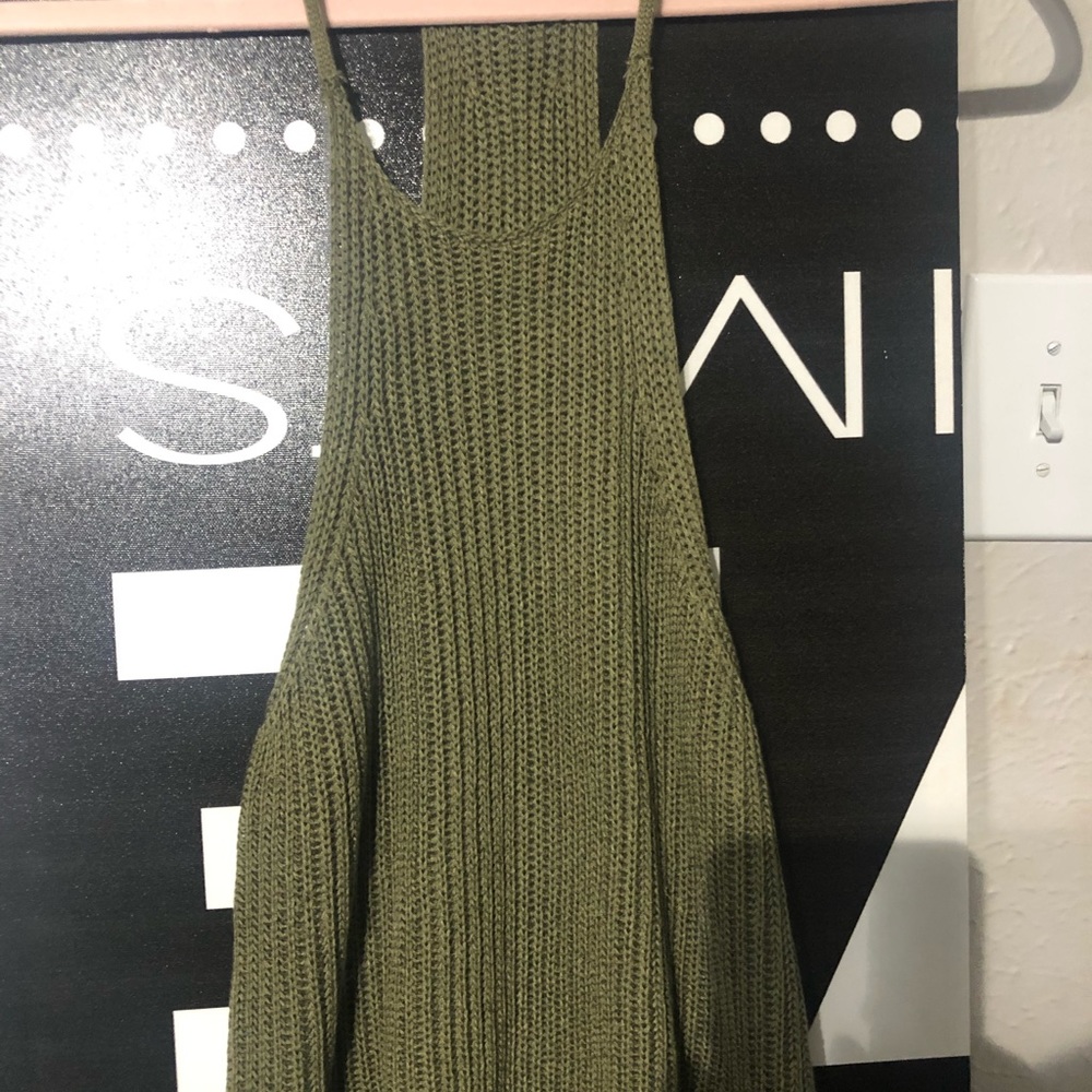 Army Green Racerback Sweater